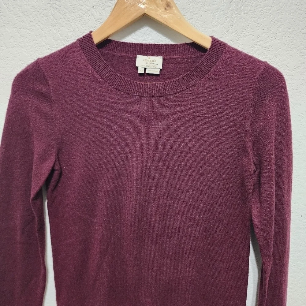 Kate Spade Burgandy Long Sleeve Sweater Size XS